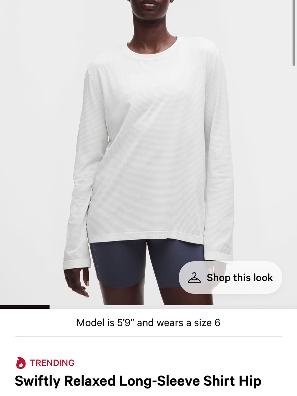 lululemon Swiftly Long Sleeve - Bone size 8
